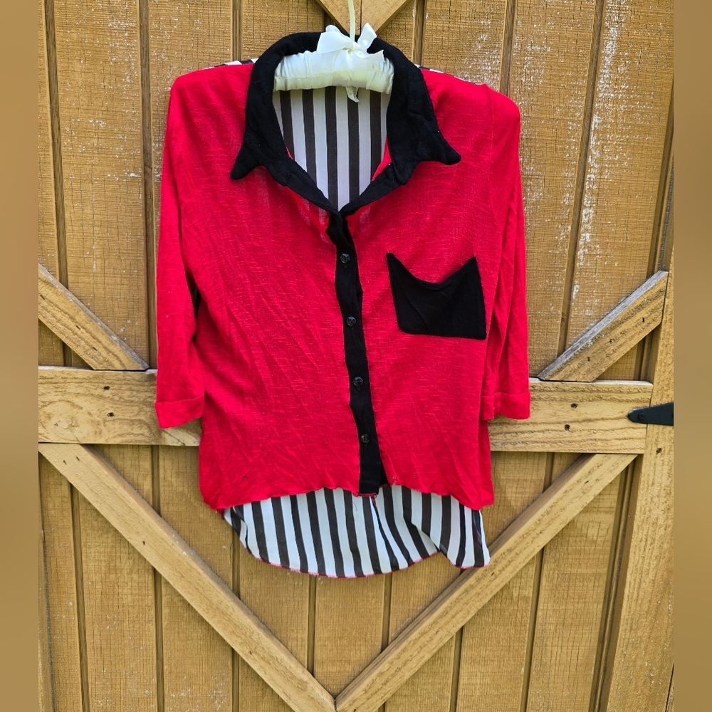 Discreet Red and Black Shirt Size Medium